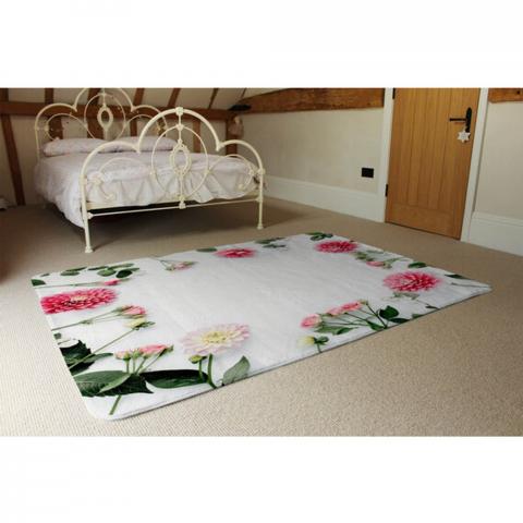 Scattered Flowers Designer Rug - White / 230cm