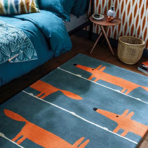 Scion Mr Fox Rugs 25318 Denim