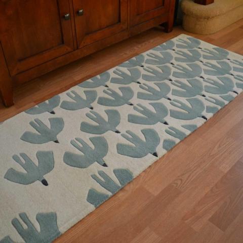 Scion Pajaro Wool Runner Rugs 23909 Mint Green