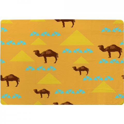 Seamless Pattern With Camels Designer Rug - Orange / 200cm