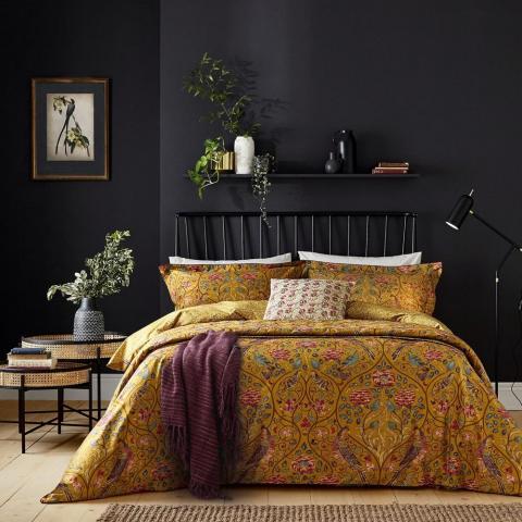 Seasons By May Bedding and Pillowcase By Morris & Co in Saffron