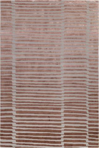 Sebastian Herkner Reeds 3.05x2.44m/10'x8' Brown Textured Wool & Silk rug by The Rug Company, Handknotted Tibetan Wool & Silk