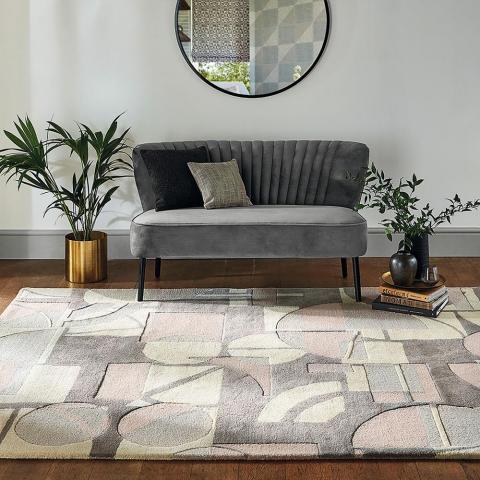 Segments Rugs in Stone 41901 by Harlequin