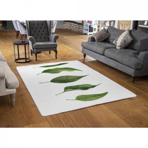 Selection Of Leaves Designer Rug - Green / 110cm