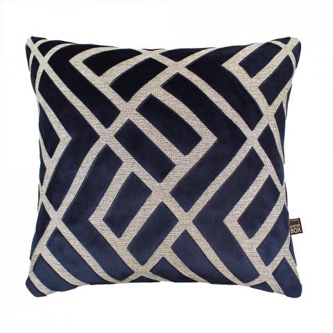 Senna Geometric Cushion in Navy Blue