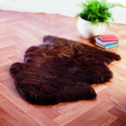 SHEEPSKIN RUGS - NEW ZEALAND QUALITY DARK BROWN