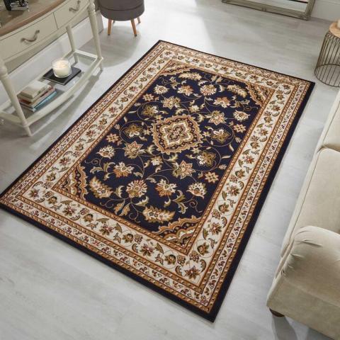 Sherborne Traditional Rugs in Dark Blue