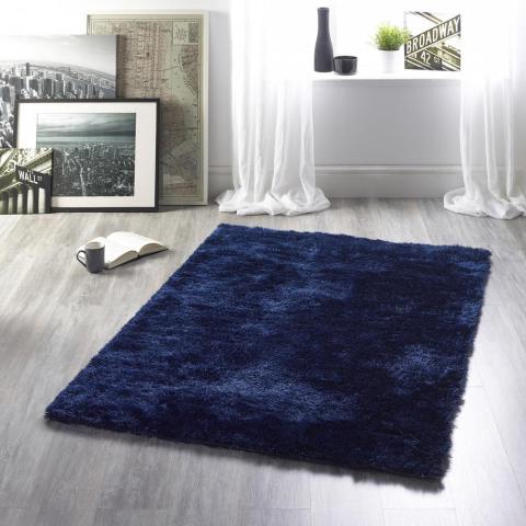 Shimmer Shaggy Rugs in Indigo