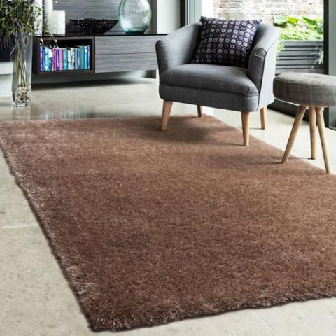 Shimmering Latte Shaggy Rug - Latte / 160cm / 40