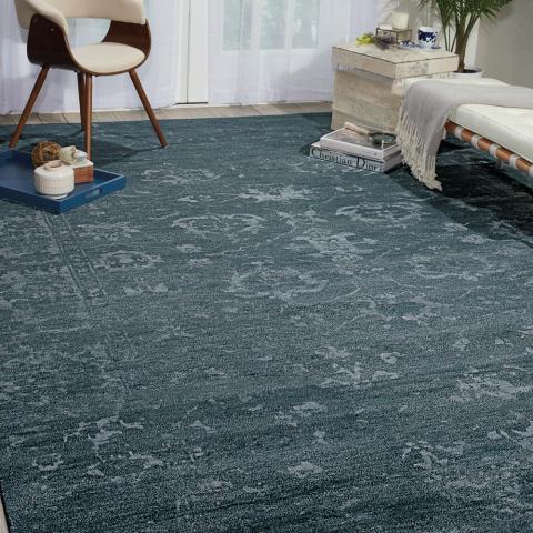 Silk Shadows Rugs SHA15 in Blue Stone