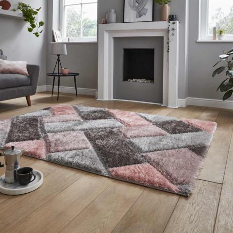 Silky Rug Grey Pink Olympia 2239 