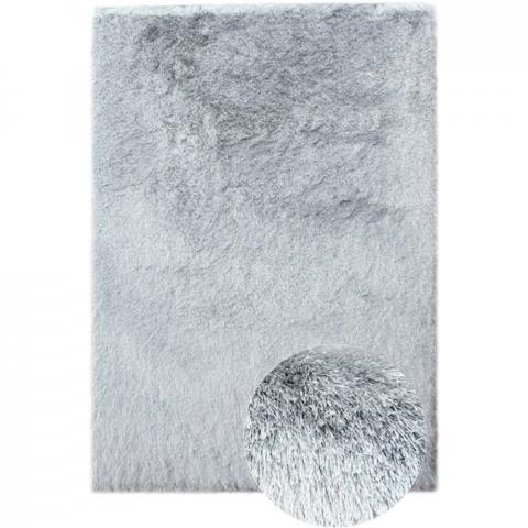 Silky Shaggy Rug - Silver / 150cm