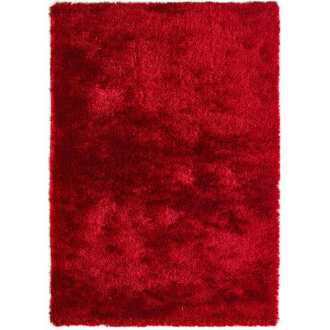 Silky Shaggy Rug - Wine / 150cm