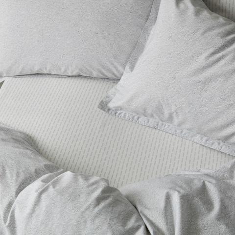 Silva Stripe Fitted Sheet By Murmur in Cloud Grey