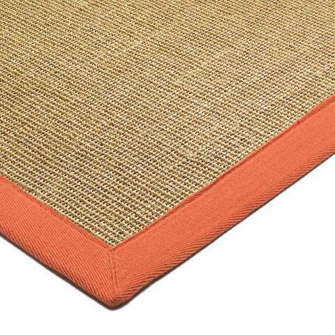 Sisal Rug Linen Orange Border 