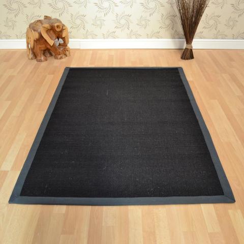 Sisal Rugs in Black Grey