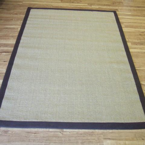 Sisal Rugs in Linen with Chocolate Brown Border