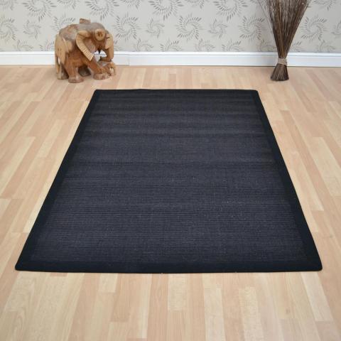 Sisal Rugs in Plain Black