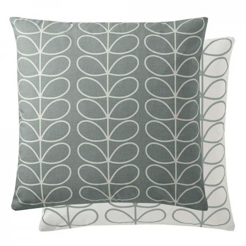 Small Linear Stem Cushion in Duck Egg by Orla Kiely