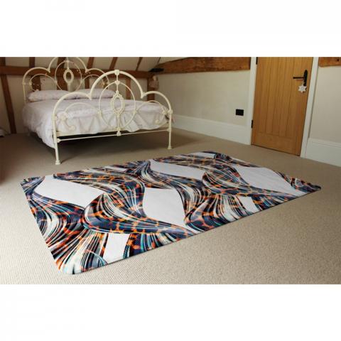 Snake  Leopard Skin Designer Rug - Orange / 230cm