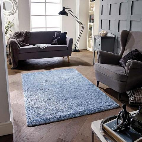 Softness Shaggy Rugs in Denim Blue