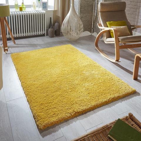 Softness Shaggy Rugs in Mustard