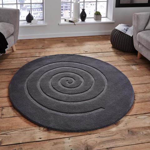 Spiral Grey Rug 