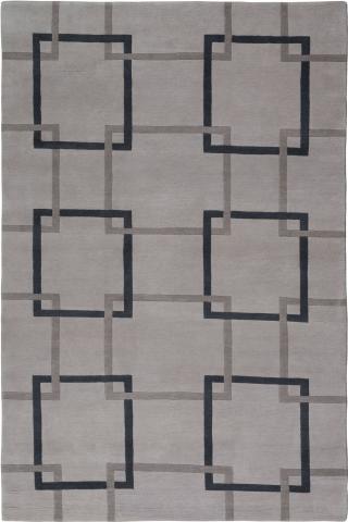 Square Chains Lead Neutral 1.83x1.22m/6'x4' Lead/Grey/Neutral Geometric Wool Neutral rug by The Rug Company, Handknotted Tibetan wool