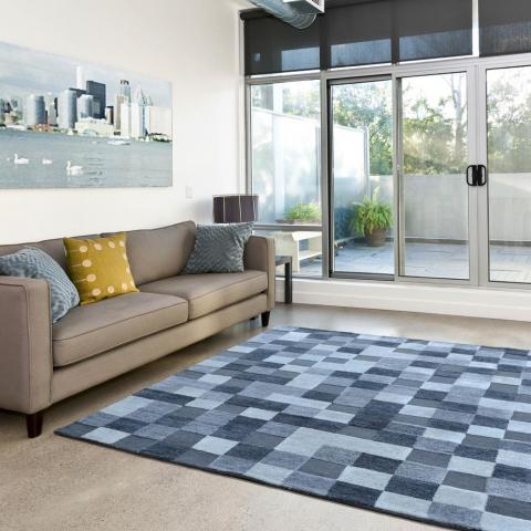 Squares rugs in Grey