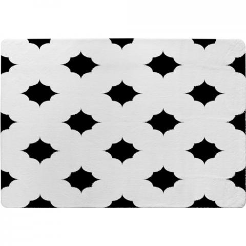 Star Ornament Designer Rug - White / 150cm