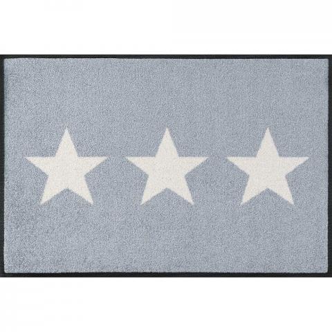 Stars Washable Floor Mats in Grey