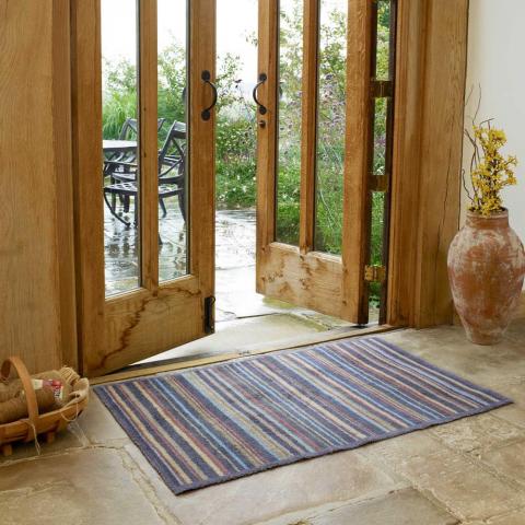 Stripe Doormats in Charcoal Grey by Turtlemat