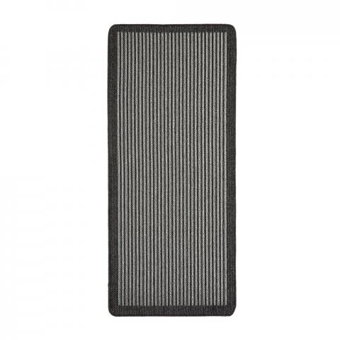 Stripe Washable Anti Slip Utility Mat in Charcoal Grey