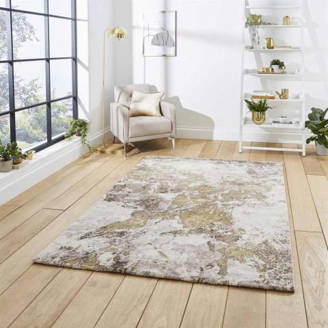 Stylish Beige Gold Rug Florence 50033 