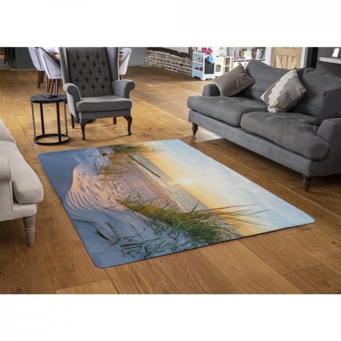 Sunset At The Baltic Sea Beach Designer Rug - Yellow / 110cm