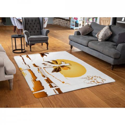 Sunset Designer Rug - Orange / 110cm