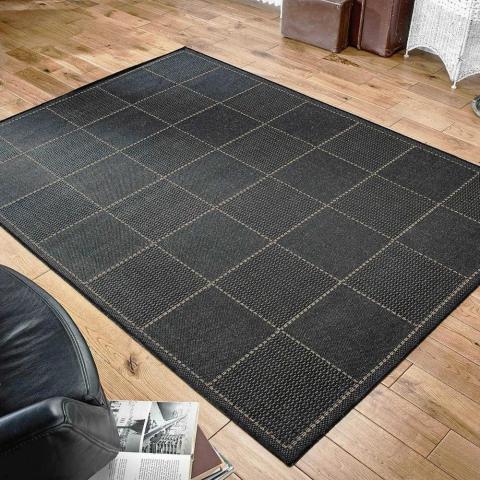 Super Sisalo Anti Slip Kitchen Rugs in Black