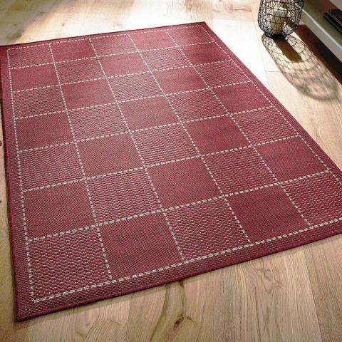 Super Sisalo Anti Slip Kitchen Rugs in Red