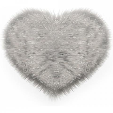 Super Soft Heart-Shaped Shaggy Room Carpet Decor Rug - Grey / 50cm