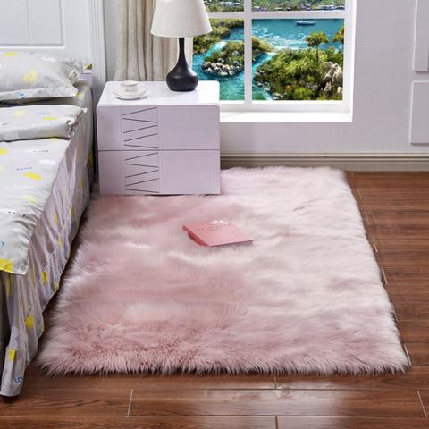 Super Soft Rectangle Shaggy Room Carpet - Pink / 90cm