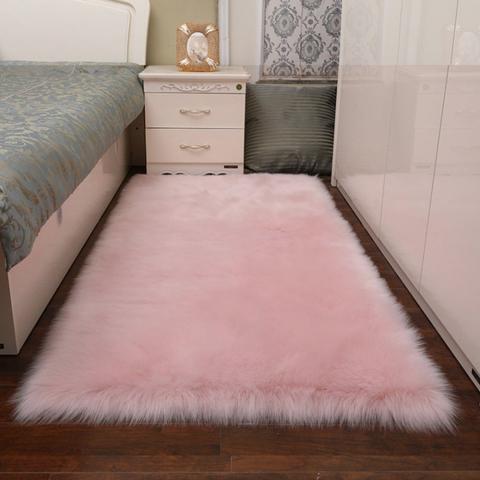 Super Soft Rectangle Shaggy Room Carpet - Pink / 120cm