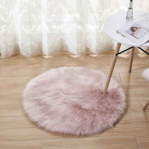 Super Soft Shaggy Room Carpet Decor Rug - Pink / 90cm