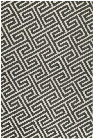 Suzanne Sharp Key Slate Geometric 3.05x2.13m/10'x7' Grey Wool Geometric rug by The Rug Company, Handknotted Tibetan wool