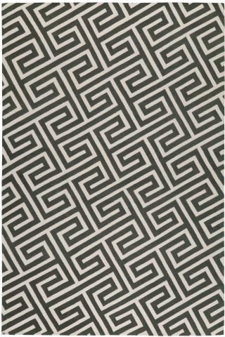 Suzanne Sharp Key Slate Geometric 1.83x1.22m/6'x4' Grey Wool Geometric rug by The Rug Company, Handknotted Tibetan wool