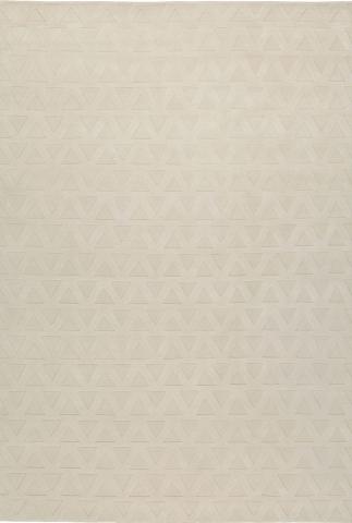 Suzanne Sharp Triangles White Geometric 3.66x2.74m/12'x9' White Wool Geometric rug by The Rug Company, Handknotted Tibetan wool