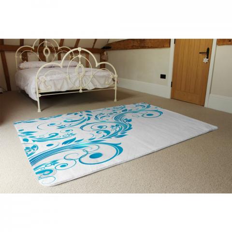 Swirls Designer Rug - Blue / 230cm