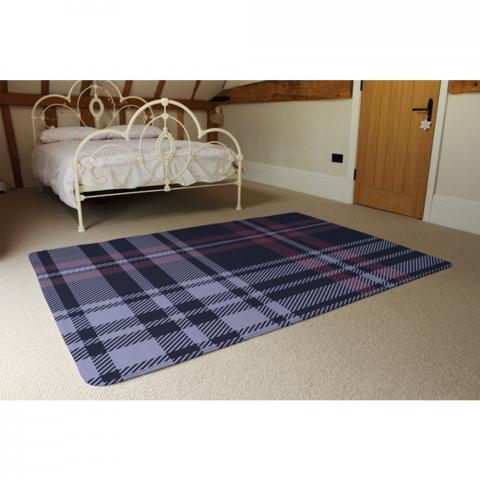 Tartan Plaid Pattern Designer Rug - Blue / 230cm