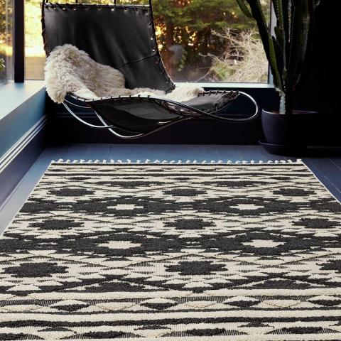 Taza Boho Scandi Rugs in TA04 Black