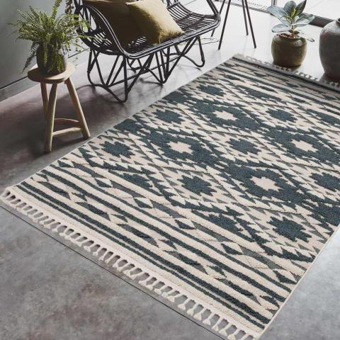 Taza Boho Scandi Rugs in TA01 Green