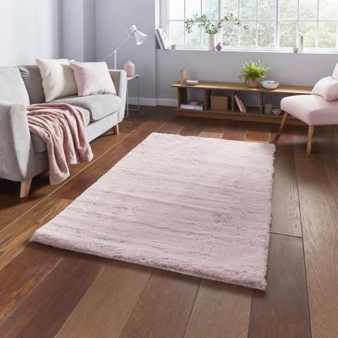 Teddy Shaggy Rugs in Rose